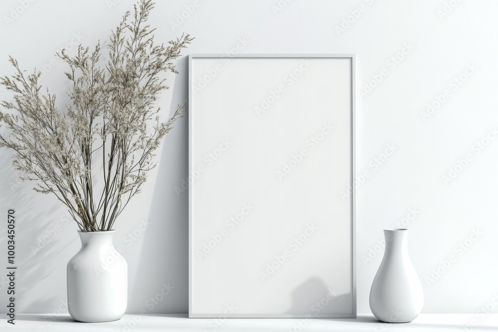 A3 Poster Mockup on White Background created with Generative AI A3 Poster Mockup on White Background created with Generative AI