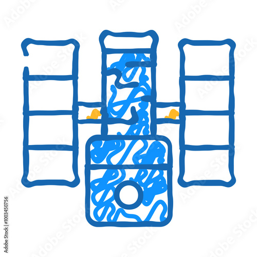 hubble telescope doodle icon sketch vector. hubble telescope sign. isolated symbol illustration