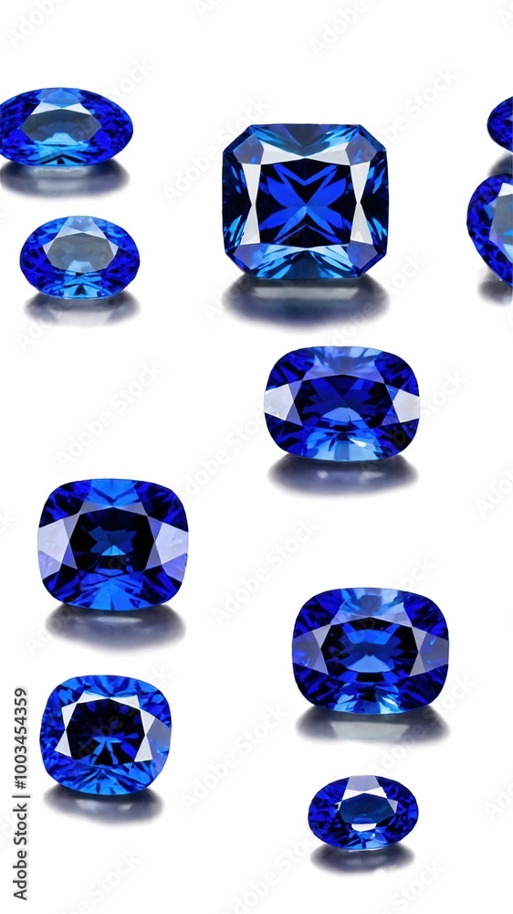 Collection of Blue Sapphires on White Background
Collection of Blue Sapphires on White Background