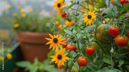 Rooftop Gardens: These gardens transform underutilized rooftop areas into productive spaces for growing vegetables, herbs, and flowers, enriching urban environments.
 photo