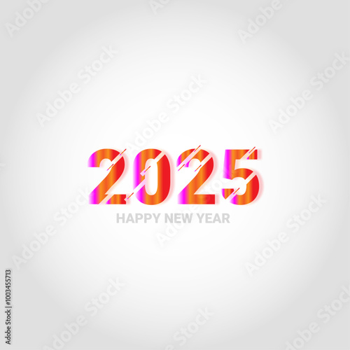 Happy New Year celebration vector card 2025