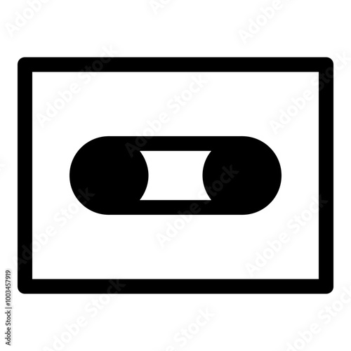Cassette Simple Solid Icon