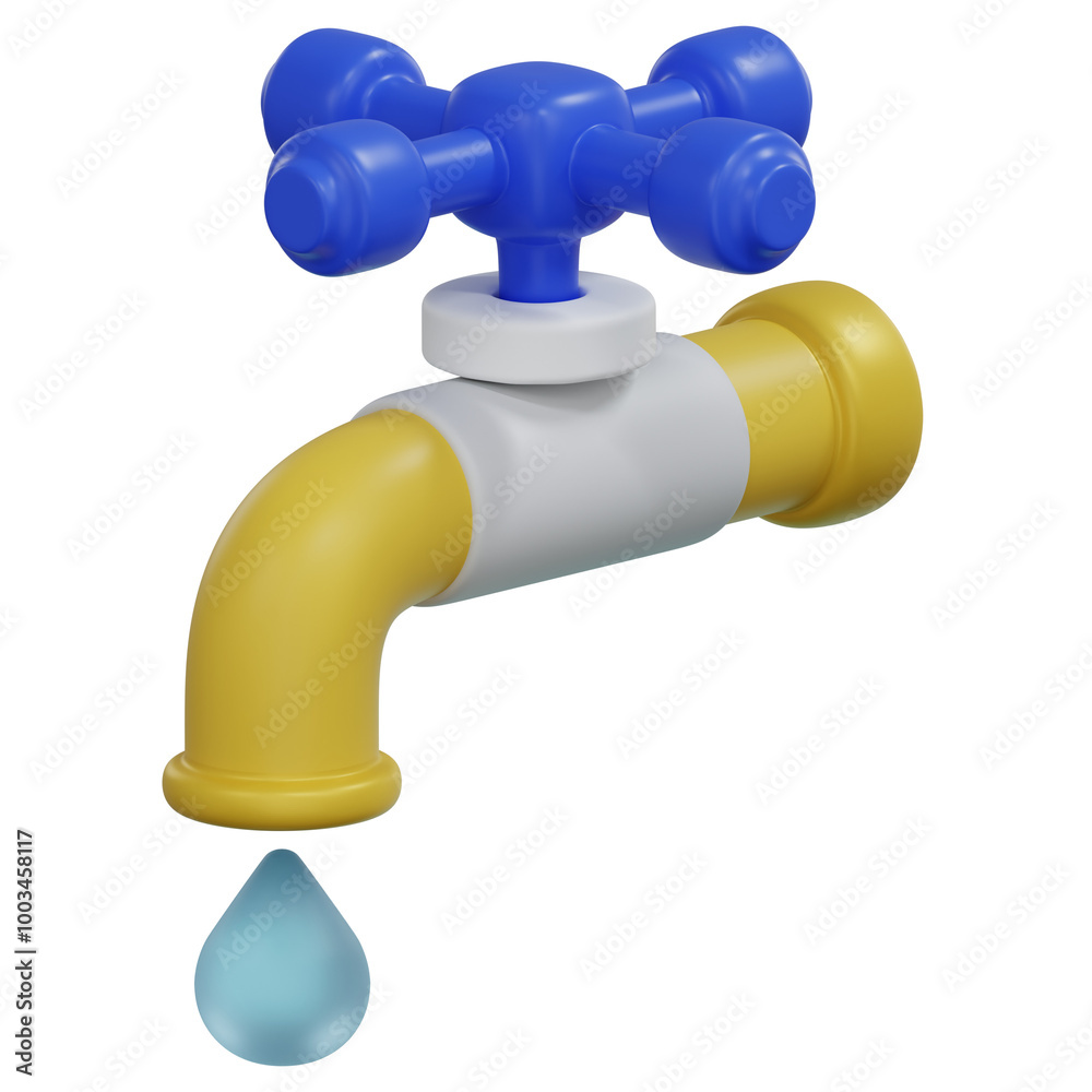 tap water with water drop 3d render illustration tap water with water drop 3d render illustration