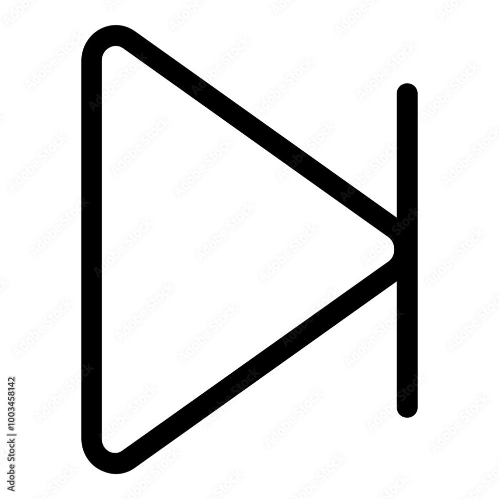 Next Outline Icon. Simple Music Player Symbol Vector Illustration.