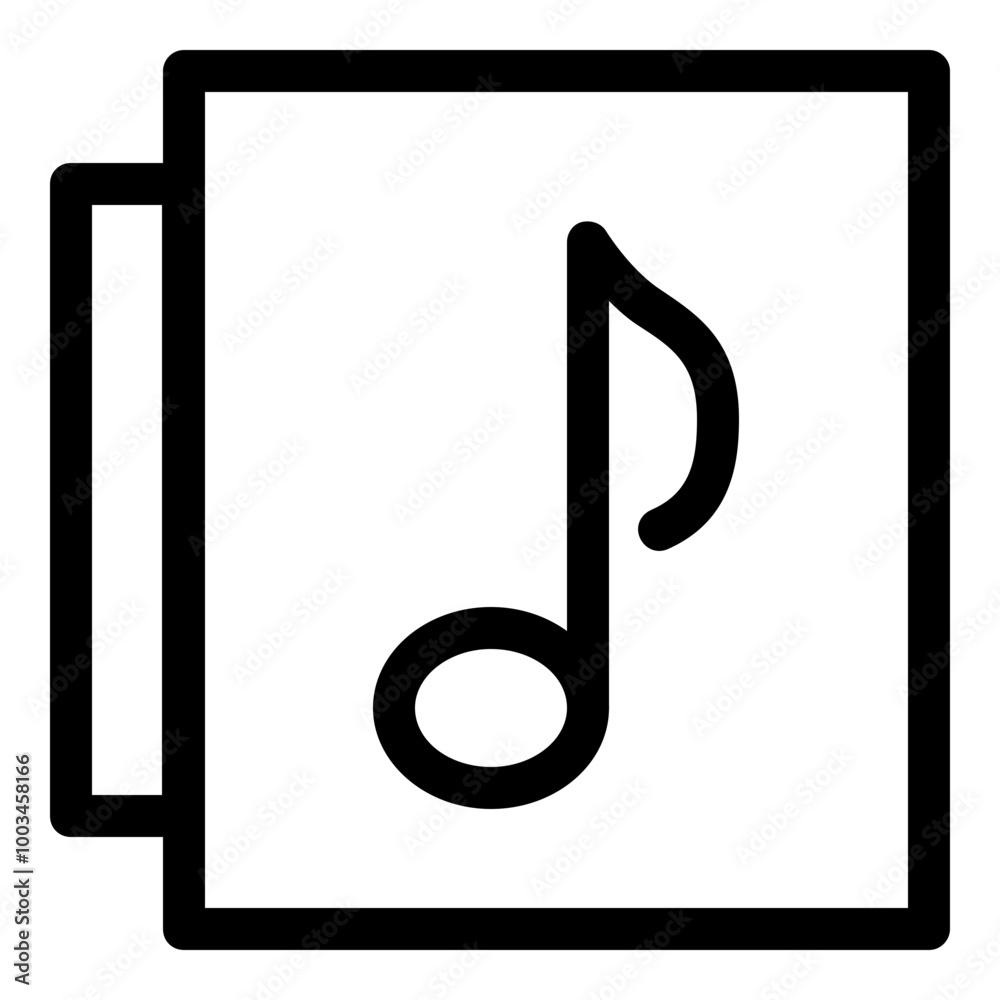 Album Outline Icon. Simple Songs Symbol Vector Illustration. Album Outline Icon. Simple Songs Symbol Vector Illustration.