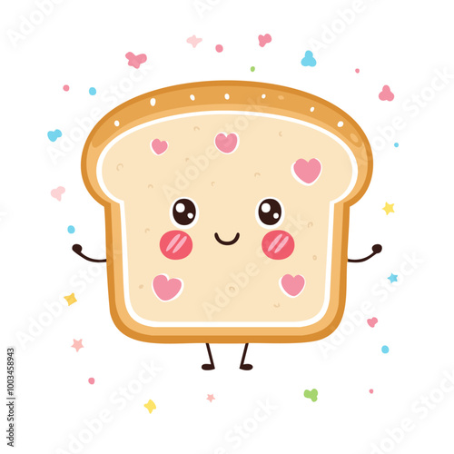 Bread Food Eat Meal Cuisine Animation Kawaii Character
