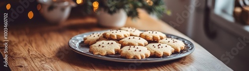 Delicious cookies arranged on a decorative plate, perfect for festive gatherings and sweet treats.