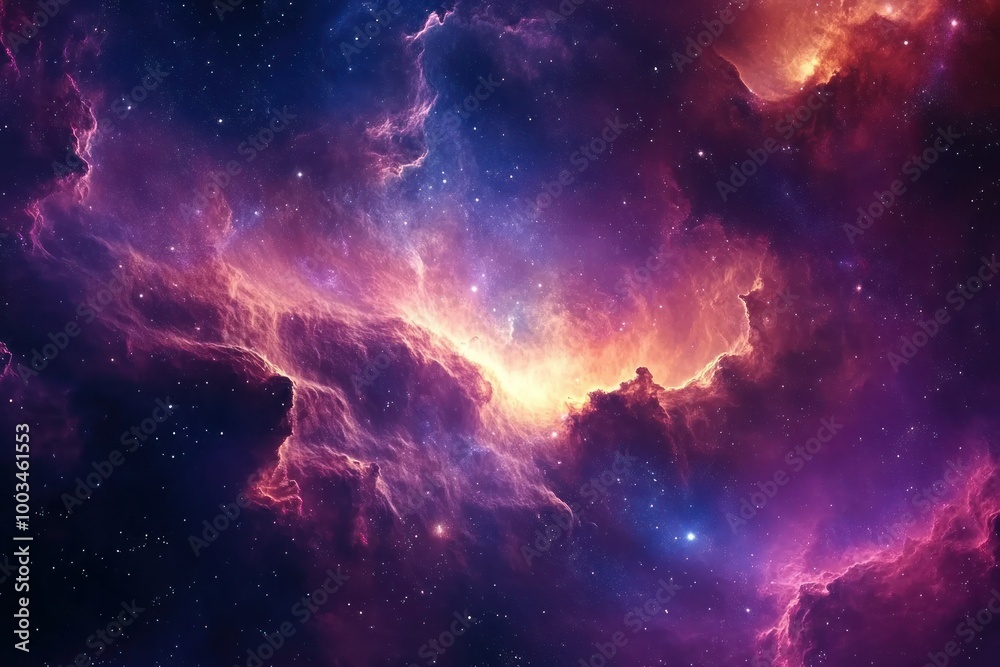 Fototapeta premium Stunning Cosmic Nebula in Vibrant Colors