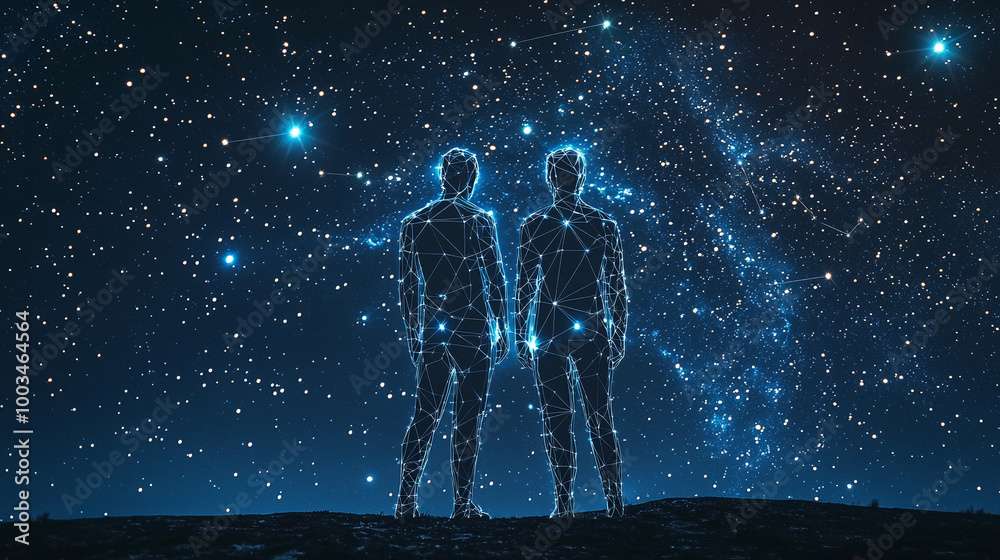 Obraz premium “Gemini’s Twin Lights: A Celestial Duo United”