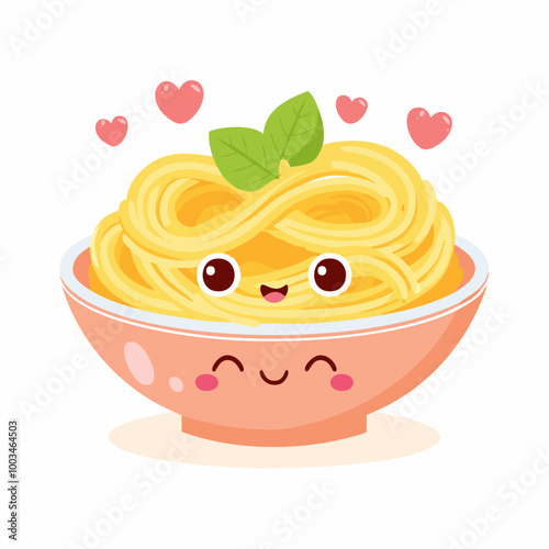 Spaghetti Pasta Food Eat Meal Cuisine Animation Kawaii Character
