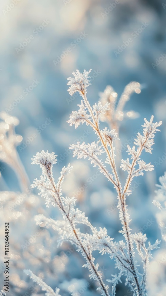 Frost covered branches in winter morning light Frost covered branches in winter morning light