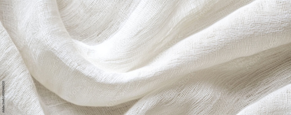 Soft white fabric texture with flowing pattern Soft white fabric texture with flowing pattern