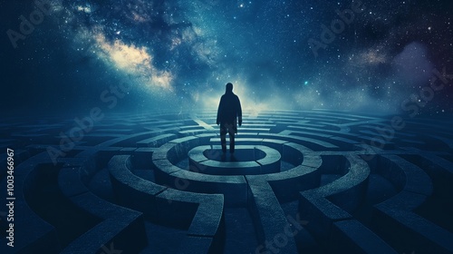 a man lost in the maze in universe