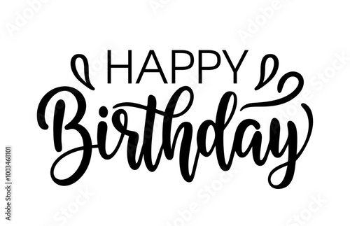Happy birthday vector lettering for greeting cards, invitations, party banners, and social media posts. Ideal for celebrating birthdays in style with modern typography