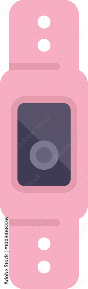Pink smart watch showing the time on its screen Pink smart watch showing the time on its screen
