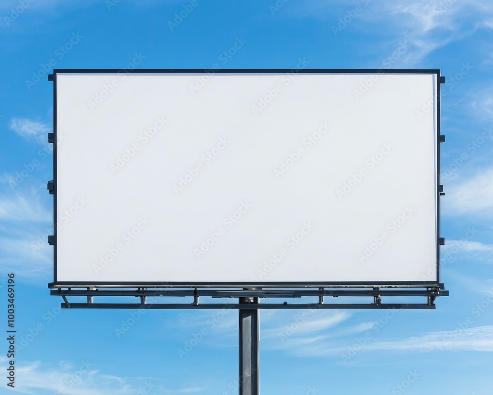 Empty billboard on a clear blue sky background. Empty billboard on a clear blue sky background.