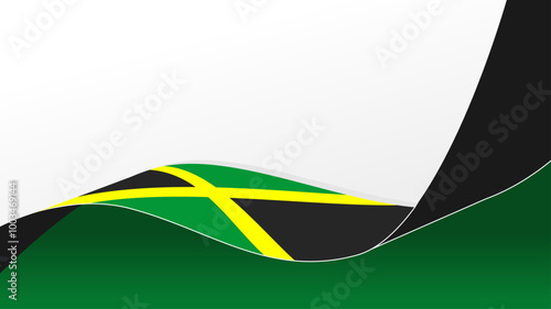 wavy jamaica flag vector background with copy space for text. jamaica national day
