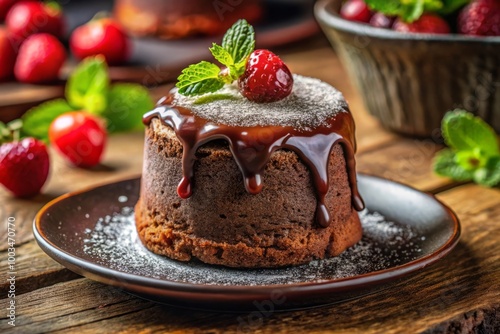 Indulge in a decadent chocolate lava cake, the ultimate cozy dessert, featuring rich flavors and a warm, comforting