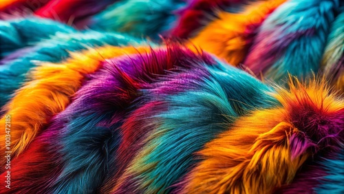 Lush Astrakhan fur showcases opulent patterns and vibrant hues, embodying luxury for high-fashion and exquisite design. photo