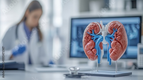 Anatomical Model of Human Kidneys.