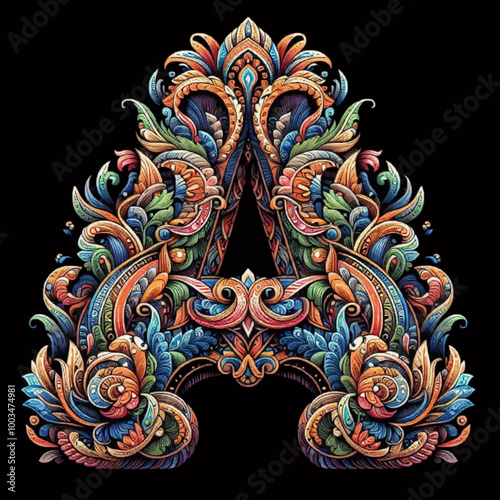 The symmetrical alphabet A has a batik and modern feel
Can be used for your name
Suitable for logos on t-shirts, clothes, cars, motorbikes, bicycles, shops, shoes, your own name and your equipment