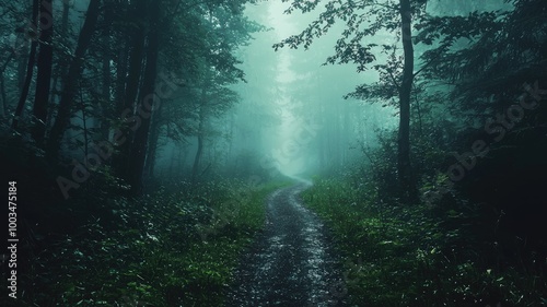 A Foggy Path Winding Through a Dark Forest