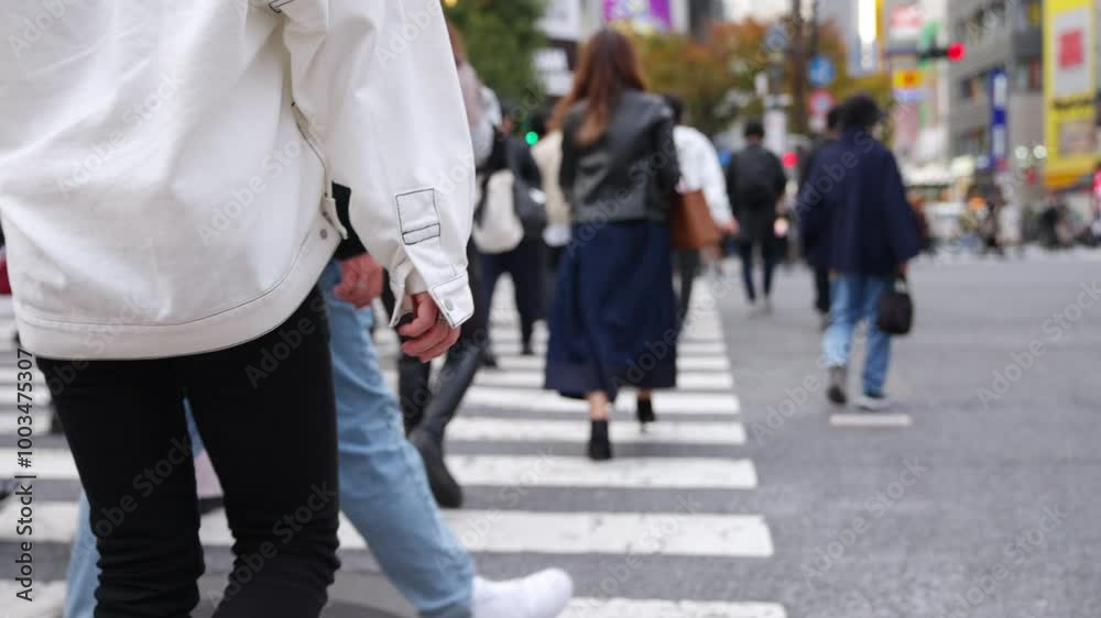 Crowd of Asian business people walking city street crosswalk with traffic on the road at Shibuya crossing, Tokyo, Japan in the morning. Man and woman tourist shopping and travel on holiday vacation. Crowd of Asian business people walking city street crosswalk with traffic on the road at Shibuya crossing, Tokyo, Japan in the morning. Man and woman tourist shopping and travel on holiday vacation.