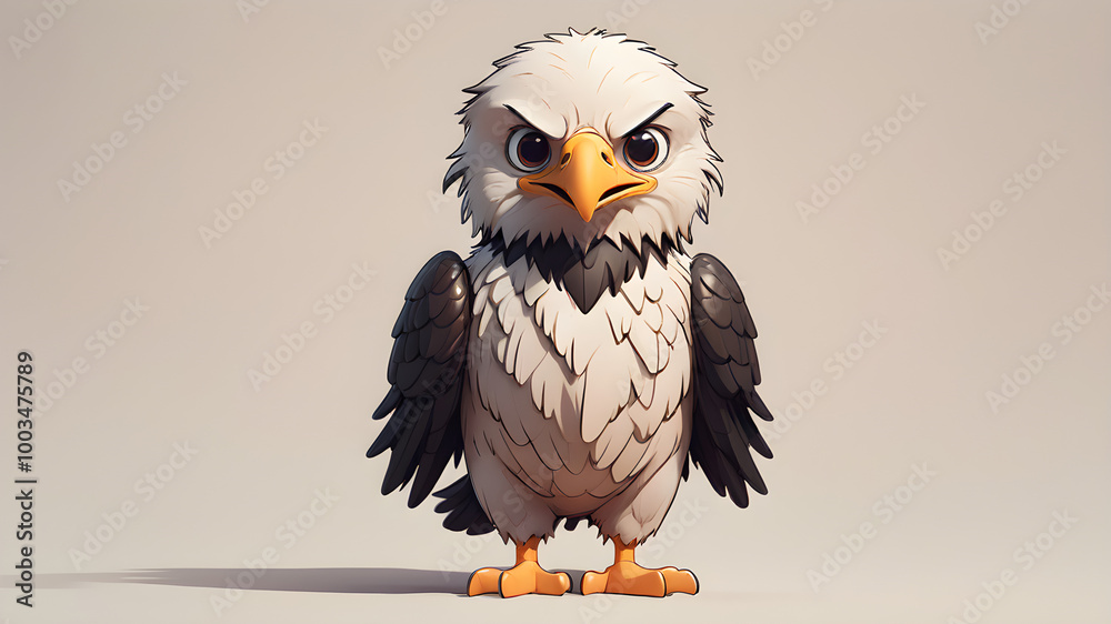 Fototapeta premium Cute Cartoon Eagle Character Design for Wildlife Themes