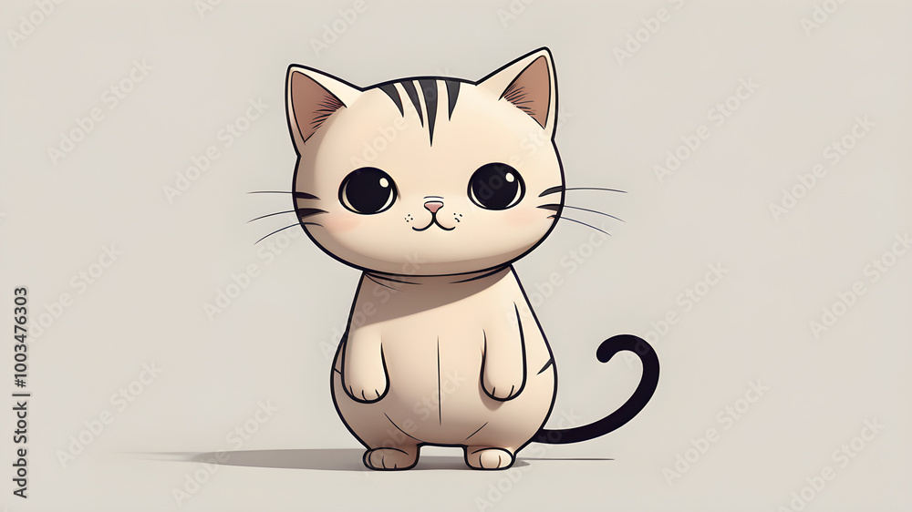 Fototapeta premium Cute Cartoon Cat Character Illustration