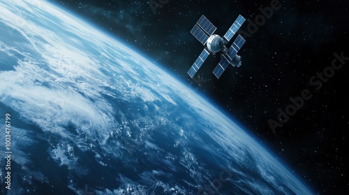 Fototapeta Naklejka Na Ścianę i Meble -  Satellite Orbiting Earth