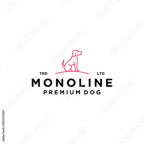 Monoline Premium Dog modern style logo design