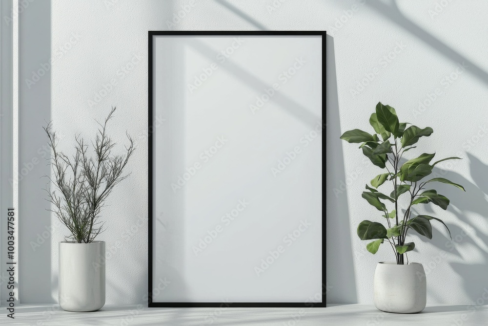 A3 Poster Mockup on White Background created with Generative AI
