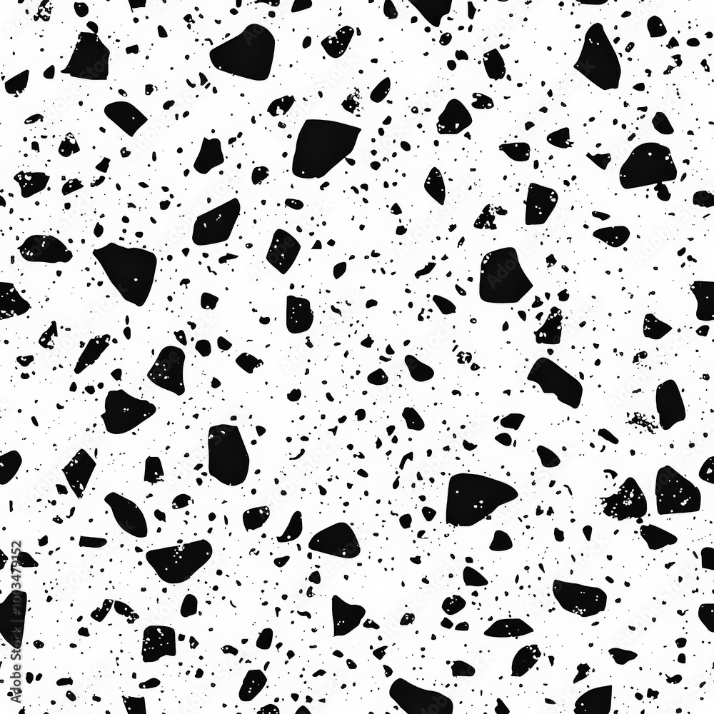 Black and white terrazzo Black and white terrazzo