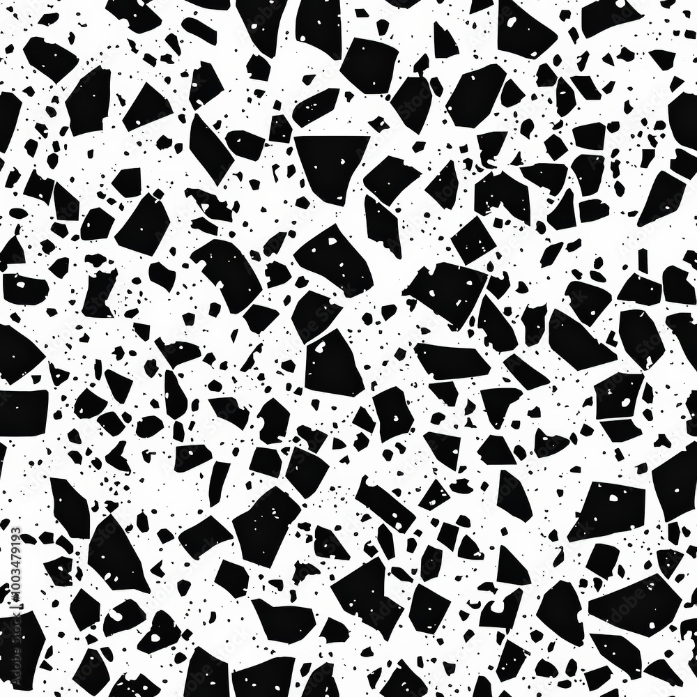 Black & white terrazzo pattern