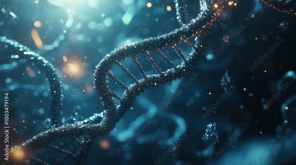 DNA double helix, microscopic view DNA double helix, microscopic view