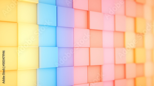 Colorful Geometric Cubes Pattern Background