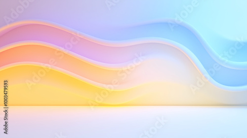 Wallpaper Mural  A captivating image featuring abstract, flowing waves of color against a clean, white background. Torontodigital.ca