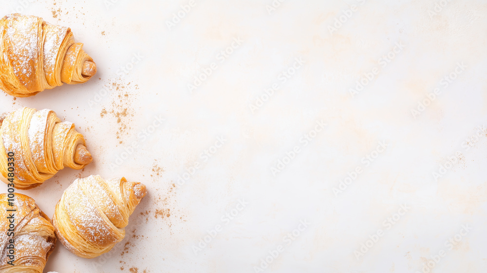 Obraz premium Fresh Croissants with Cinnamon Sugar