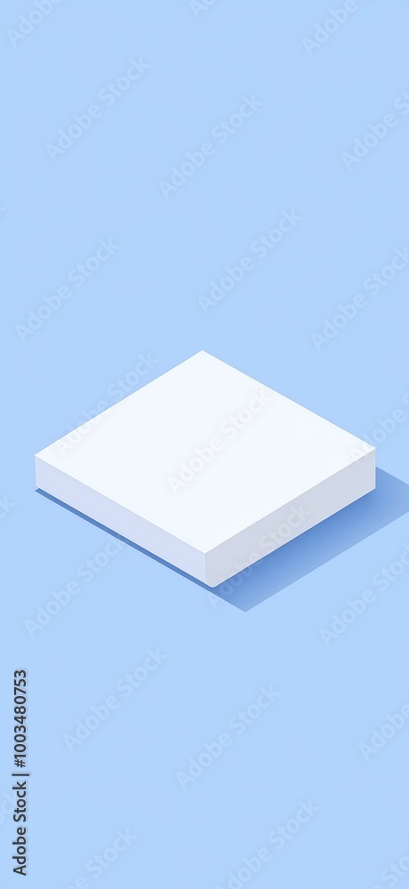 White square on blue White square on blue