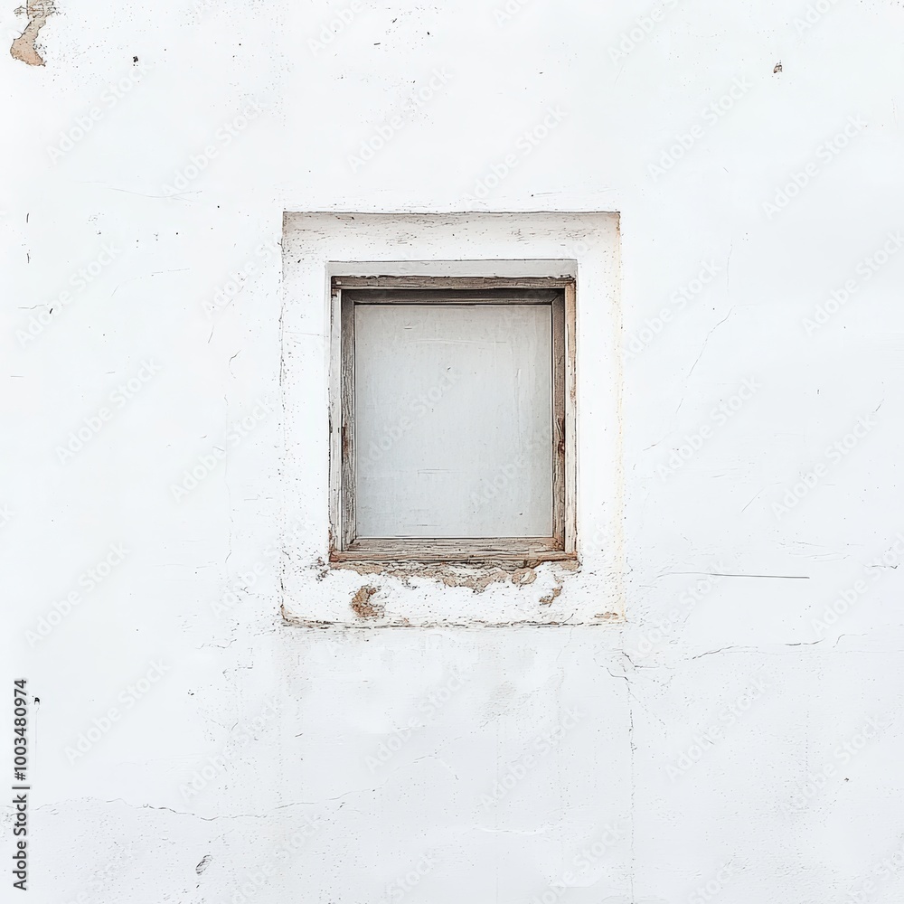 Small window in white wall Small window in white wall