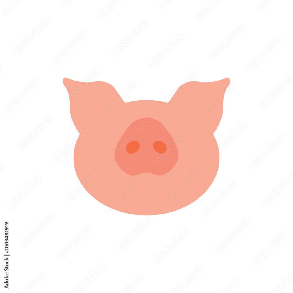 Pink pig nose icon. Vector. Pink pig nose icon. Vector.