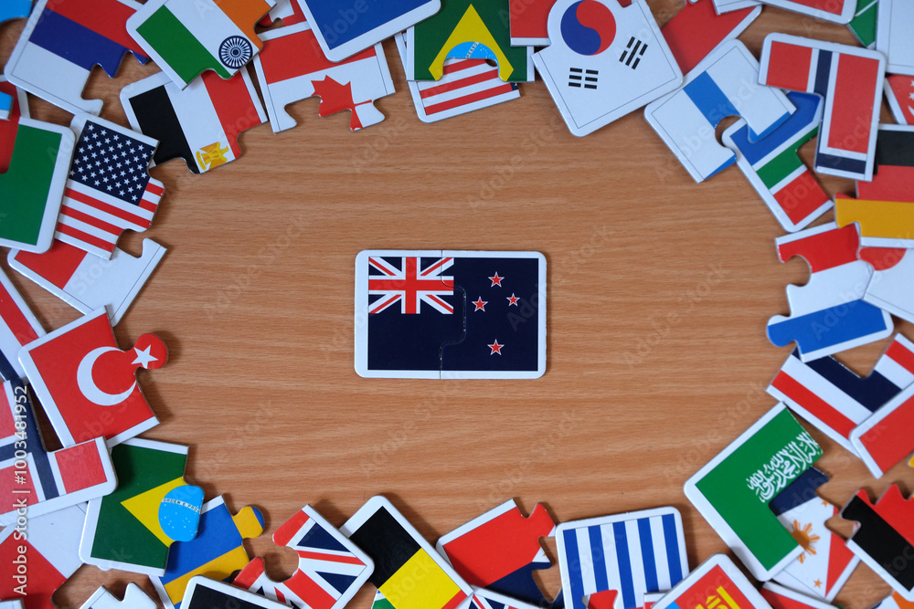 flag of new zealand puzzle among the flags of the countries of the world flag of new zealand puzzle among the flags of the countries of the world