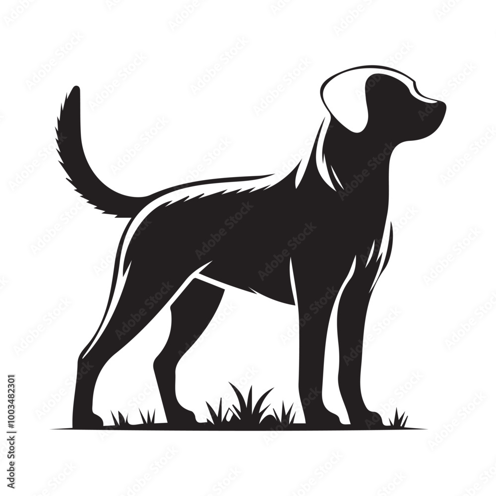 Dog Silhouette Vector Icon of Canine Pet in Simple Black and White Style. Dog Silhouette Vector Icon of Canine Pet in Simple Black and White Style.