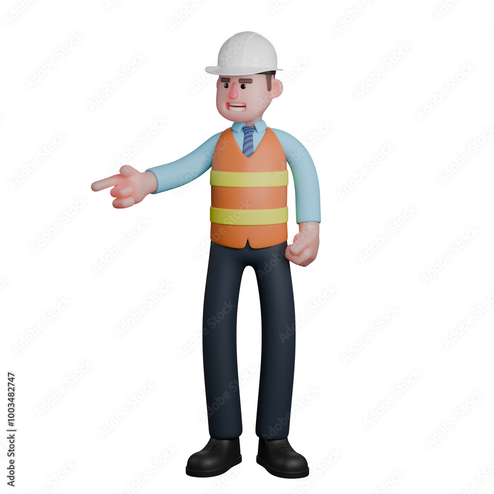 3D Animated Architect. An Architect stands with his right hand pointing in a certain direction. Male Project Manager 3D Animated Architect. An Architect stands with his right hand pointing in a certain direction. Male Project Manager