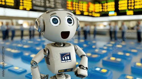 Wallpaper Mural Friendly Robot in Modern Business Environment Torontodigital.ca