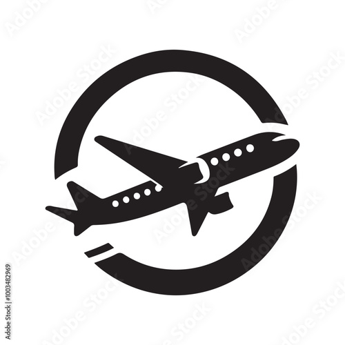 Airplane Logo Illustration - A Professional and Eye-catching Graphic Design, Perfect for Branding in the Travel and Aviation Industry, Helping Companies Stand Out in a Competitive Market.
