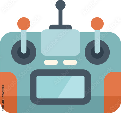 Modern drone remote control with joysticks and antenna, ensuring stable signal transmission for aerial photography and videography