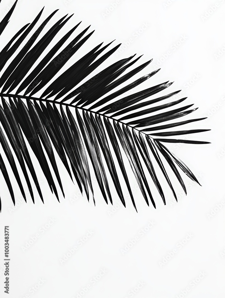 Obraz premium Palm leaf on white