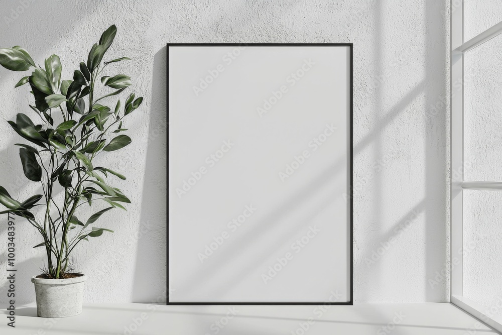 A3 Poster Mockup on White Background created with Generative AI A3 Poster Mockup on White Background created with Generative AI
