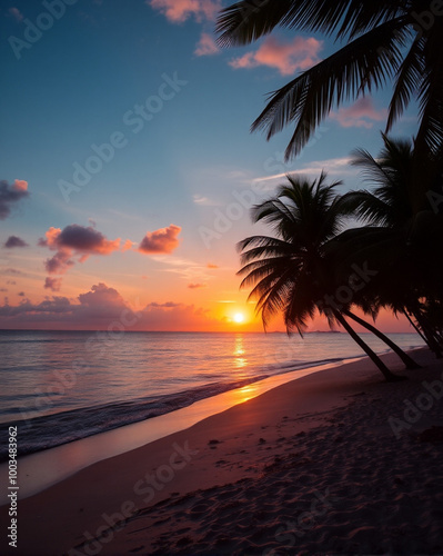 sunset on the beach